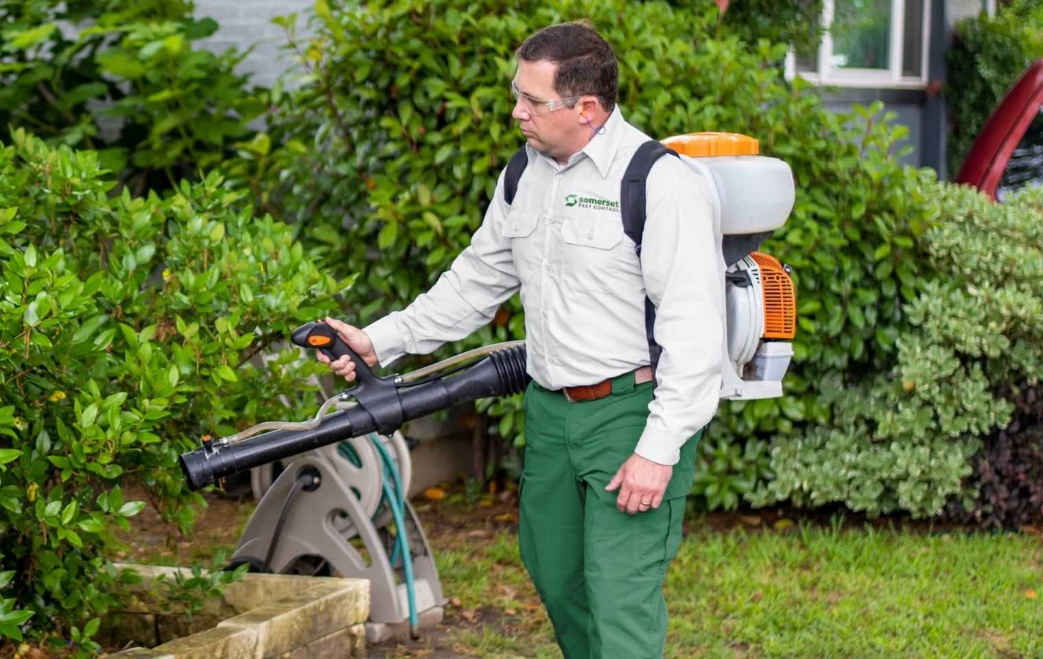 mosquito treatment outside a house