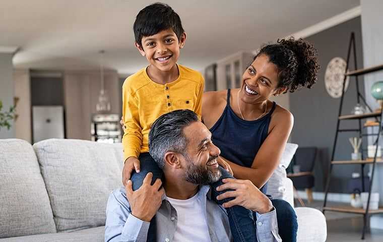 happy family at home